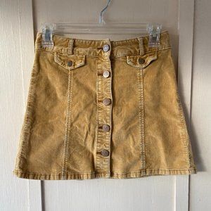 BDG Tan Corduroy Mini Skirt with Buttons, US Size 2